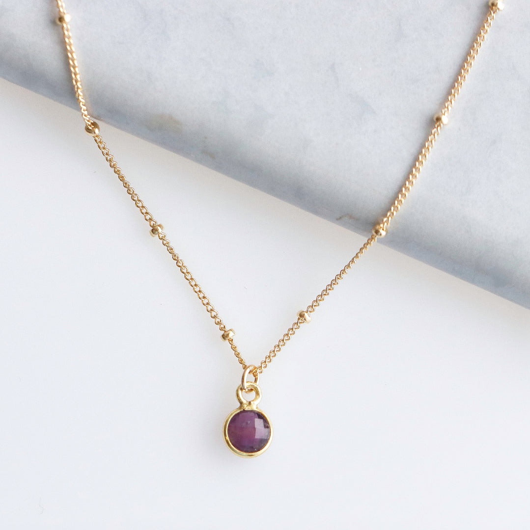 Amethyst necklace gold chain sale