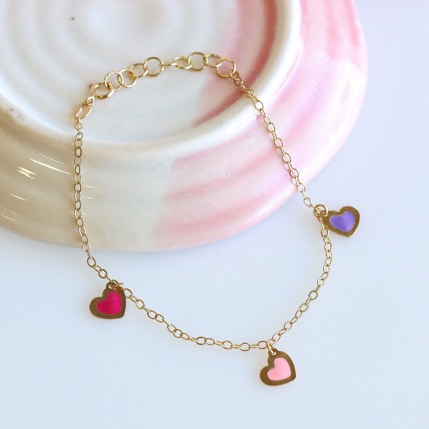 Tres Amore 14k Bracelet Pink